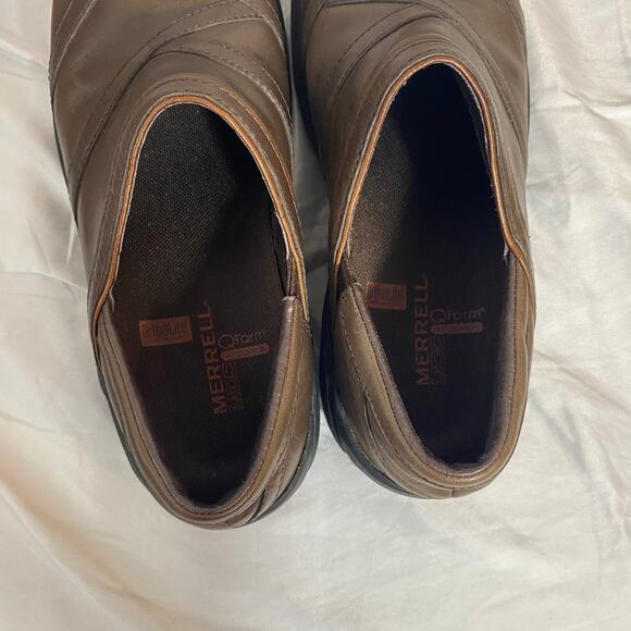 Merrell Encore Eclipse Brown Leather Clog Loafer 7 Comfort Ortholite Work Nurse‎ - Picture 7 of 9